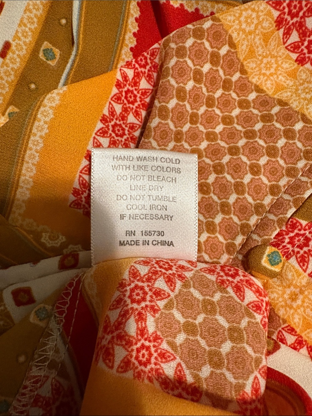 Rose & Olive Mustard and Red Geometric Patchwork Blouse - Picture 4 of 4